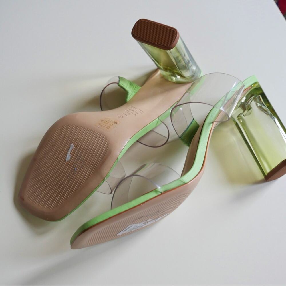 Schutz New Ariella Acrylic Sandal Fairy-Core Green Lucite Heel US 10 - Picture 4 of 14